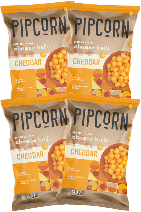 Pipcorn Heirloom Cheese Balls, Cheddar